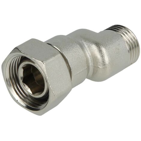 Raccord à visser excentrique en S 1/2’’ x écrou à chapeau 3/4’’ 10 mm