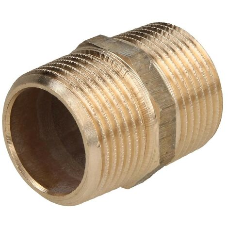 Raccord à visser laiton rouge nipple double 2 1/2" FM/FM