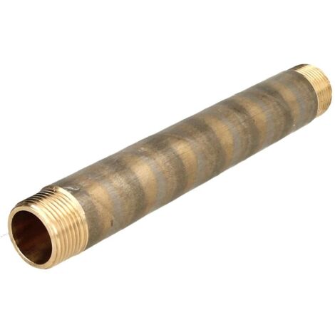 Raccord à visser laiton rouge nipple double 3/4'' x 180 mm