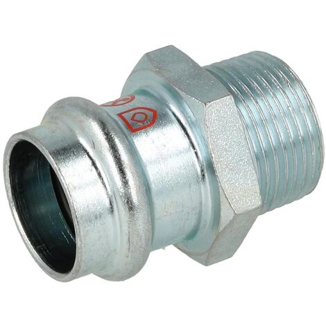 Raccord acier F18 x M1/2 à sertir profil V pour chauffage