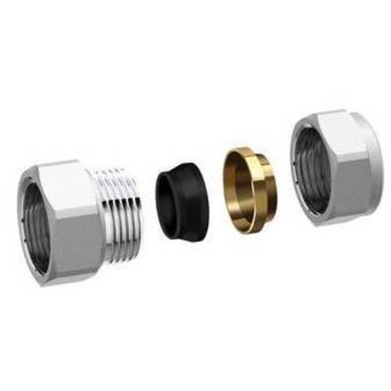 Raccord adaptateur chromé pour tube en cuivre