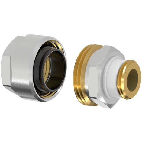 raccord adaptateur Flamco Plus F13080 G 3/4 M x 3/4&quot, pour tube noir, pour laiton nickelé