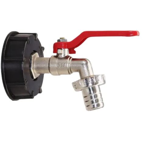 Raccord adaptateur pour robinet rouge 1000 litres, filetage grossier 3/4 pouce, robinet en alliage noir pour tuyau d'irrigation de jardin