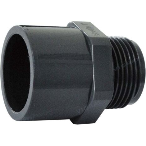 Raccord adhésif en PVC - 50 mm - Raccord en T - Raccord de jonction en PVC - 63/50 mm x 1" 1/2