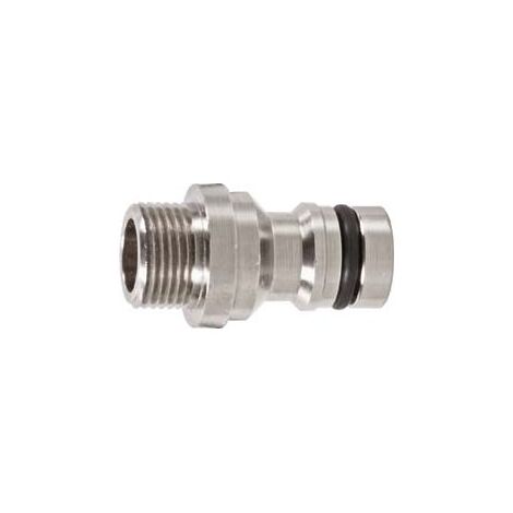 Fiche d'appareil raccord rapide laiton nickelé G 1/2' AG – Filetage extérieur 20,95 mm – Système d'enfichage MS pour connexion étanche – Geka