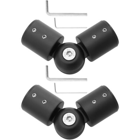 Raccord Angle Acier Inoxydable pour Tringle Rideaux Lot de