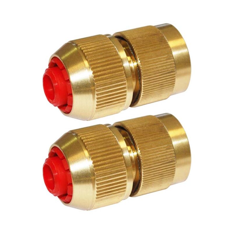 Raccord automatique 3 billes Aquastop en laiton (Lot de 2)