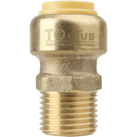 Raccord automatique Toutub - Union Mâle 15x21  1/2   en laiton Ø16 - Boutté