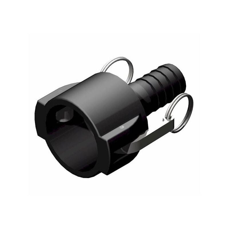 Raccord camlock femelle 2'' - male cannelé droit en polypropylène Ø A: 2'' Ø B: 25mm