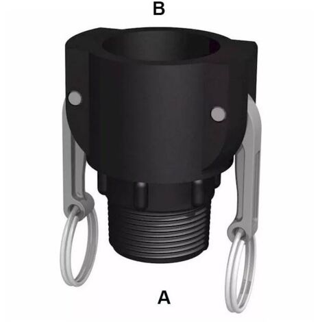Raccord camlock femelle - fileté male BSP en polypropylène 1''1/2
