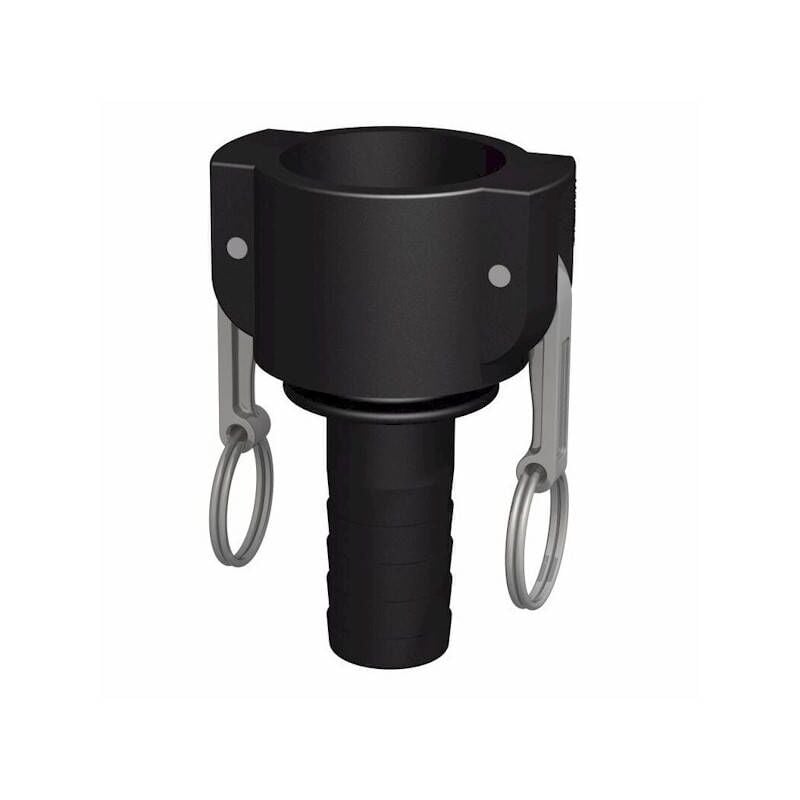 CPP - Raccord camlock femelle - male cannelé droit en polypropylène ø a: 1''1/4 x ø b: 32mm
