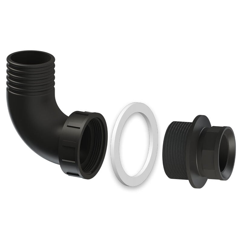 Raccord cannelé coudé 2' (50/60) pour adaptation de sortie des Sanipump gr/vx SFA