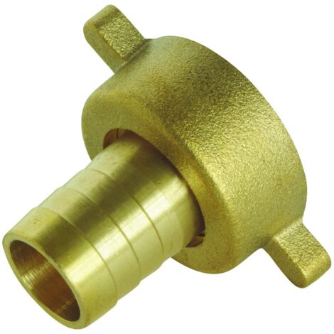 Raccord cannelé droit 2 pièces - tuyau Ø15mm - Ecrou tournant à ailettes 3/4