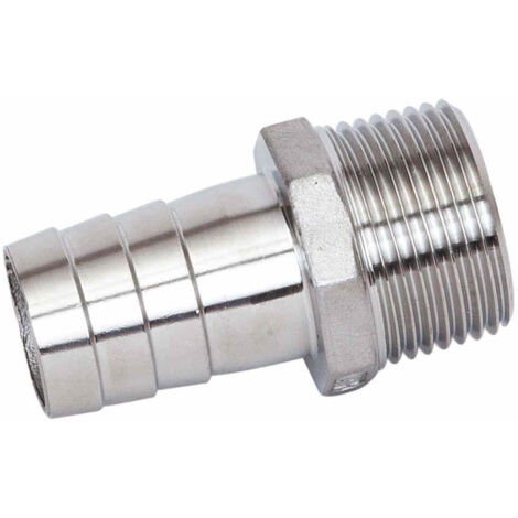 Raccord cannelé en inox M1" - ø25 mm