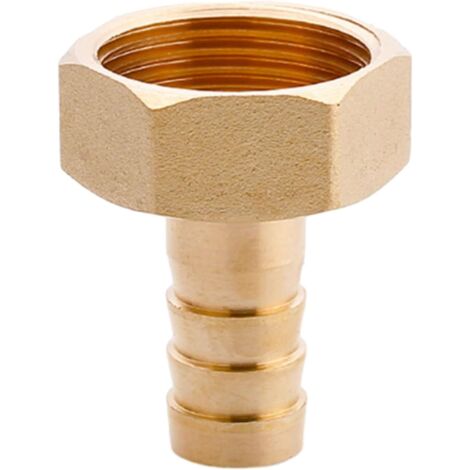 Raccord cannelé en laiton 1/2", filetage femelle, épisseur de métaux, barbillons, raccord tuyau, connecteur adaptateur pour air, eau, huile (épaisseur 8 mm) Filetage Femelle G1 16 MM d'épaisseur