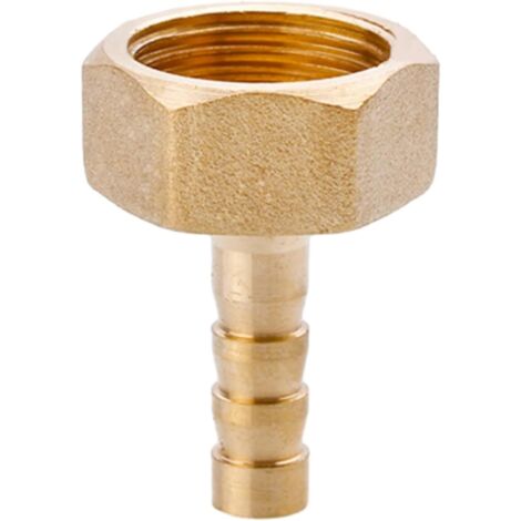 Raccord cannelé en laiton 1/2", filetage femelle, épisseur de métaux, barbillons, raccord tuyau, connecteur adaptateur pour air, eau, huile (épaisseur 8 mm) Filetage Femelle G3/8 6MM
