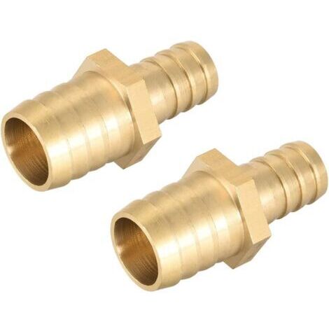 Raccord Cannelé Tuyau Laiton Réducteur à Ardillon Droit Connecteur Coupleur Tube Adaptateur Barb 21mm x 15mm (2pcs)