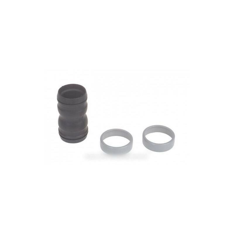 Raccord caoutchouc noir + 2 bagues grises pour Aspirateur Nilfisk advance 22344400
