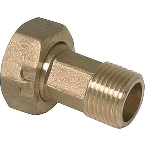 Raccord compteur avec plats et trou 1" -3/4