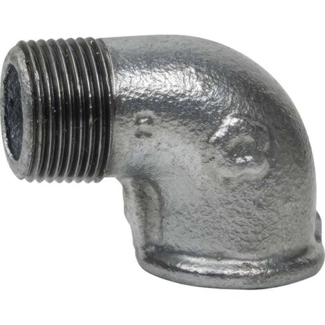 Raccord Coude 90° Mâle/Femelle  Fonte Malléable Galvanisée EN 10242 3/4''
