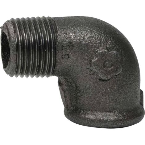 Raccord Coude 90° Mâle/Femelle  Fonte Malléable Noire EN 10242 1/2''