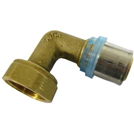 QUICK PLOMBERIE Raccord coudé avec écrou libre D.20 pour tube en multicouche à sertir