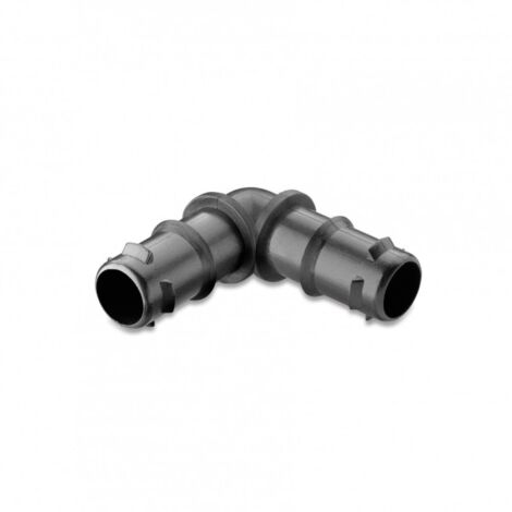 Raccord coude cannelé 90° pour micro irrigation – Plastique durable – Diamètre 16mm – Changement de direction fluide des tuyaux – Abrisa