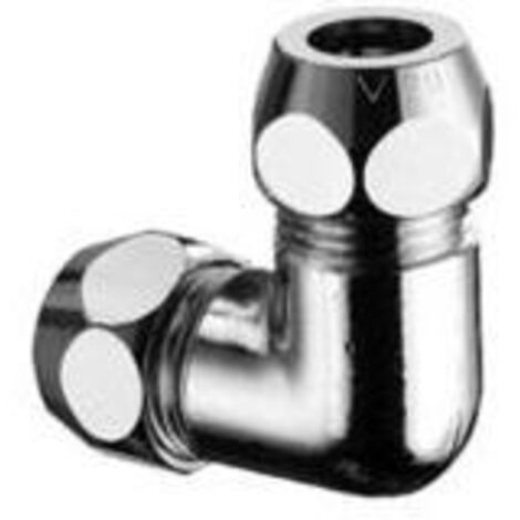 Raccord coudé double vis avec 2 raccords vissés à compression, chrome 3/8inch x 10 mm SCHELL