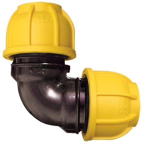 Raccord coude Égal Jardibric Raccordements Arrosage Enterré Raccord de compression PN10 (Ø25)