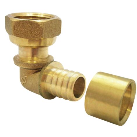 Raccord coudé PER  Femelle 15 x 21 mm - Boutté