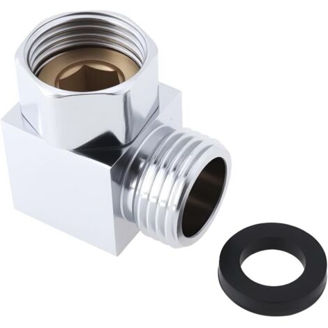 Raccord Coudé pour Flexible de Douche avec Joint Adaptateur en Laiton 1/2" Mâle Vers 1/2" Femelle pour Joint de Distribution