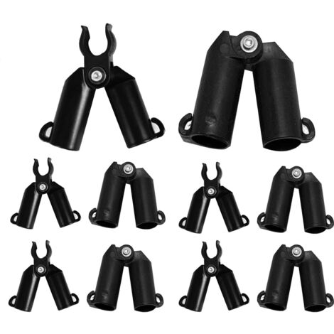 Raccord coudé pour structure de serre, connecteurs en plastique, lot de 10, pour poteaux de jardin de 16 mm de diamètre