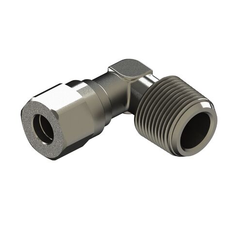 Raccord coudé RS PRO 69280 vers Enfichable, 8 mm BSP 1/4 BSP mâle Mâle 1/4", entrée ( Prix pour Paquet de 2 )