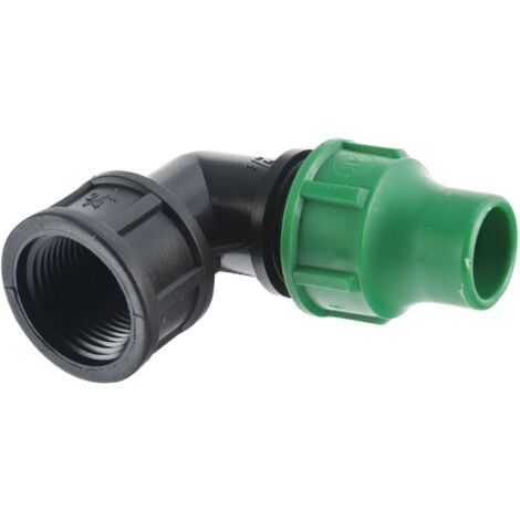 Raccord coudé sortie femelle tuyau 16mm