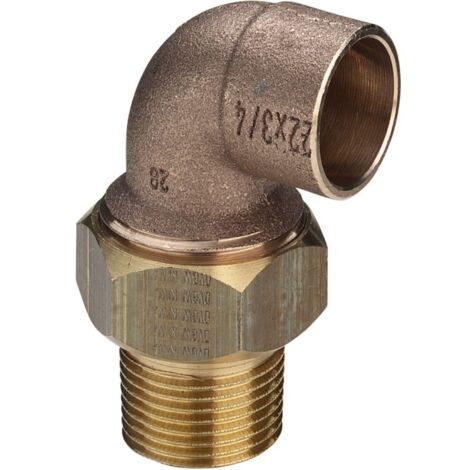 raccord coudé Viega 114909 22 mm x R 3/4, bronze, joint conique, coudé