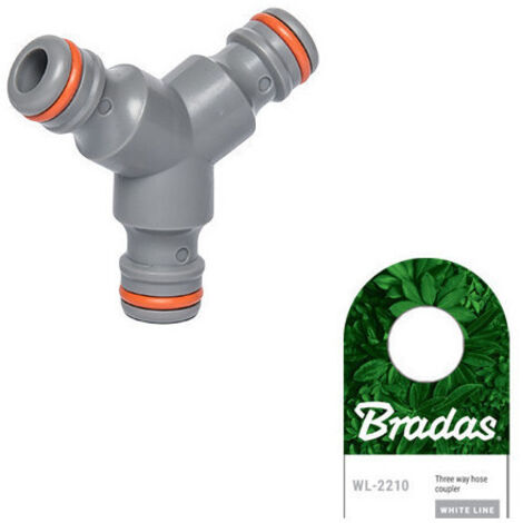 Raccord coupleur rapide 3 tuyaux d'arrosage WHITE LINE (Lot de 2)