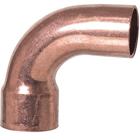 Raccord cuivre coudé 90° à souder - Mâle / femelle grand rayon - diamètre 54 mm