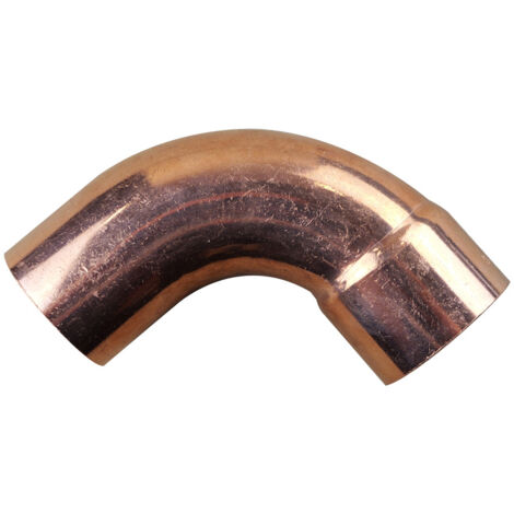 Raccord cuivre coudé 90 degrés à souder - Mâle / femelle grand rayon - Diamètre 52 mm