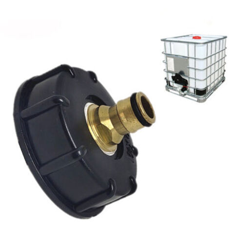 Raccord cuve eau S60X6 - Embout arrosage jardin (anneau plat - tétine en laiton à 6 pointes)
