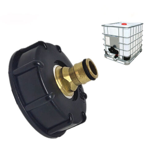 Raccord cuve eau S60X6 - Embout arrosage jardin (anneau plat - tétine en laiton à 6 pointes)