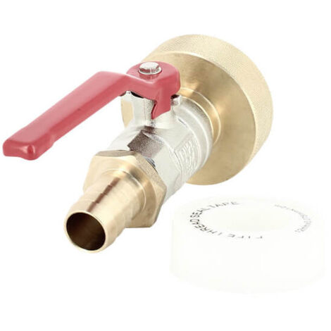 Raccord cuve S60X6 laiton - Vanne laiton + Embout droit 19 mm