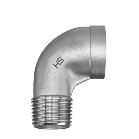 Raccord d&39angle en acier inoxydable Hermann Schmidt 2000 /2&quot 90° filetage intérieur/filetage extérieur