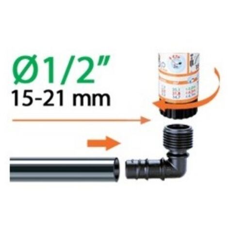 Raccord d'angle 1/2 filetage pz. 2 Micro 91082 Claber