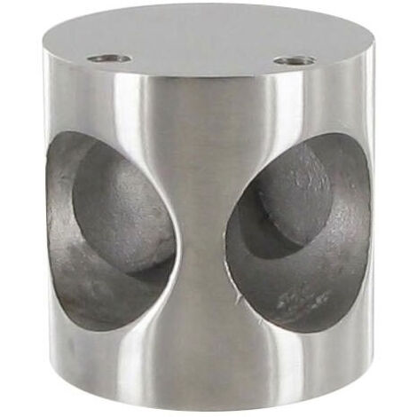Raccord d'angle 90° - Pour tube de diamètre : 25 mm - Hauteur : 45 mm - Diamètre : 45 mm - Décor : Satiné - Matériau : Inox 304 -