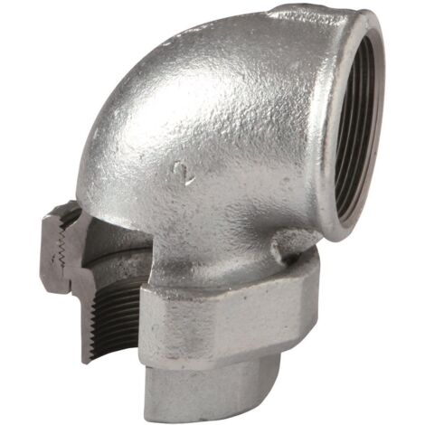 Raccord d'angle en fonte d'Atusa, numéro 95, galvanisé, I/I, étanchéité plane 1 1/2