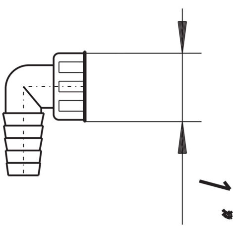 Raccord d'angle pour tuyau Dallmer pour HL 400, 405 et 406, 1 chromé