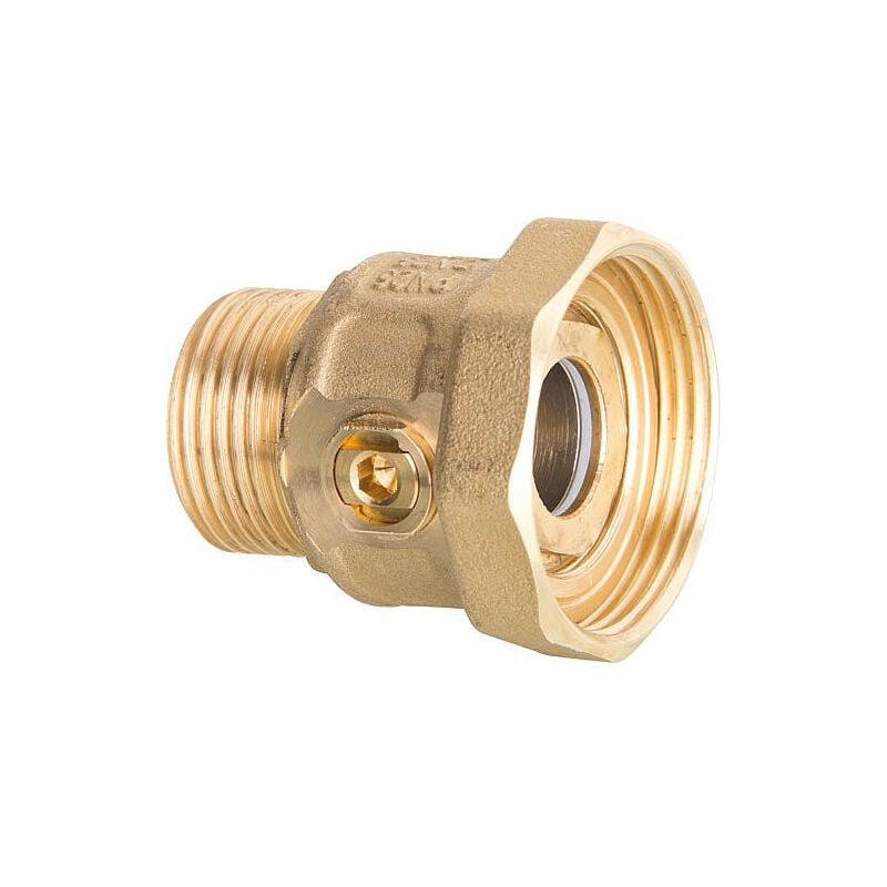 Raccord d'arret de pompe DN40 (11/2') ecrou x DN25 (1') male, laiton