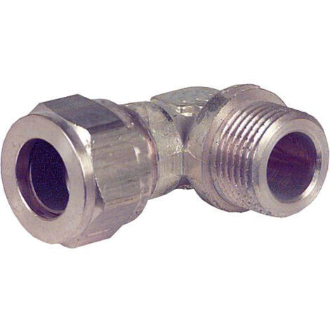 Raccord de compression laiton coude a visser cylindrique 14mmx1/2" Male
