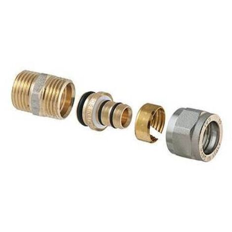 Raccord de compression mâle droit p / multicouche 2pcs assemblé