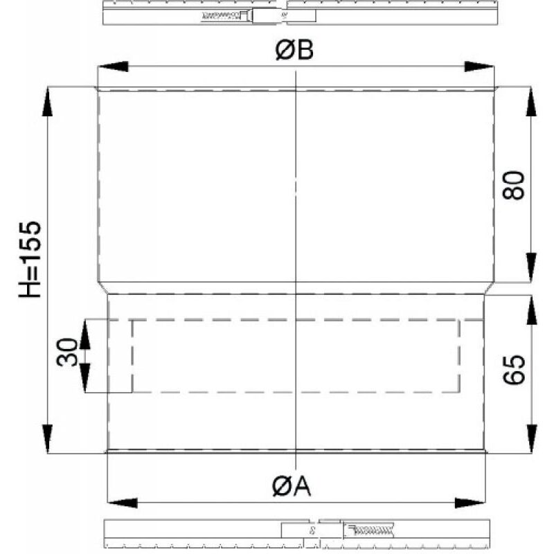Raccord de départ foyer insert inox ø 180/186 118180 TEN